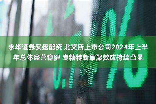 永华证券实盘配资 北交所上市公司2024年上半年总体经营稳健 专精特新集聚效应持续凸显